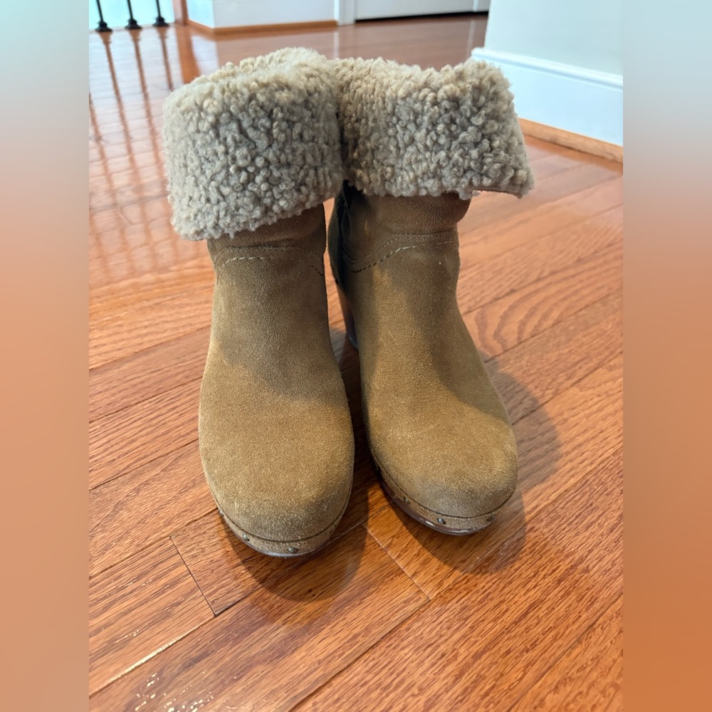 UGG Tan Suede Ankle Booties Chelsea Style